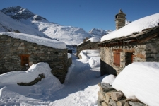 Village de montagne en hiver